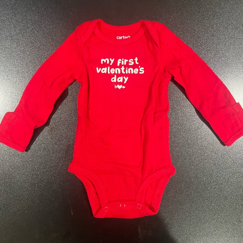 Carter's Red My First Valentine's Day Bodysuit 3 mo. ❤️